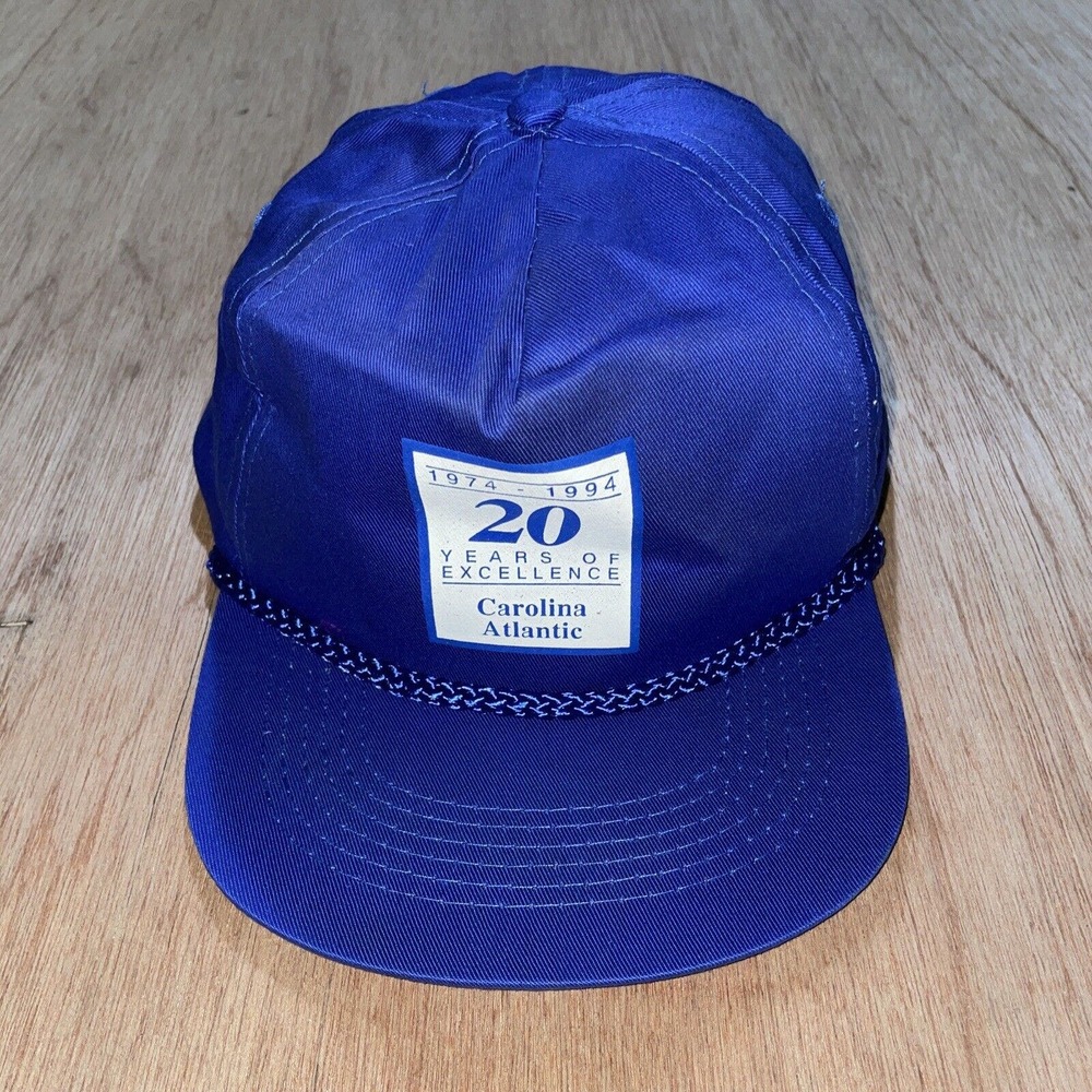 Vintage Style Carolina Atlantic 1994 Trucker Hat Snapback Cap‎ Blue Mesh 90s